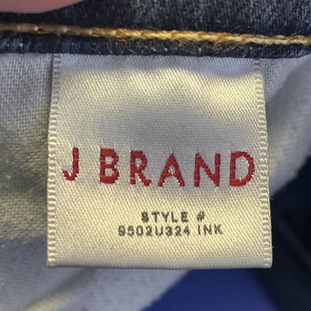 J Brand Womens Low Rise Jeans 27 x 32 Ink Blue Stretch Denim Straight - Picture 12 of 12